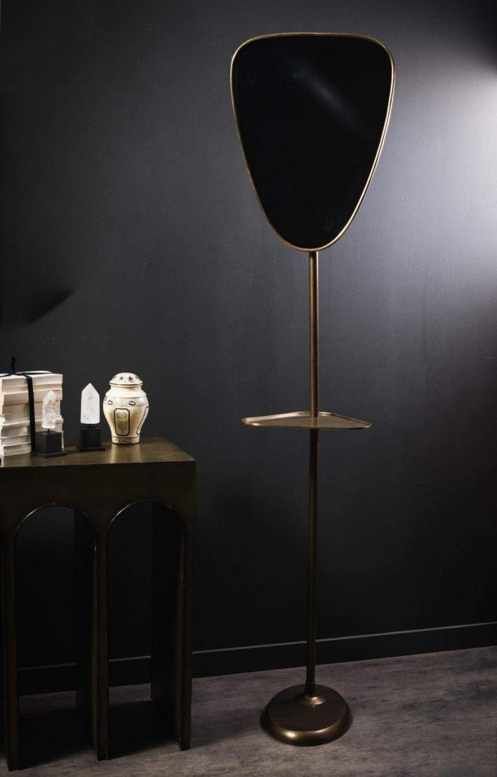 Standing Mirror – Antique Brass