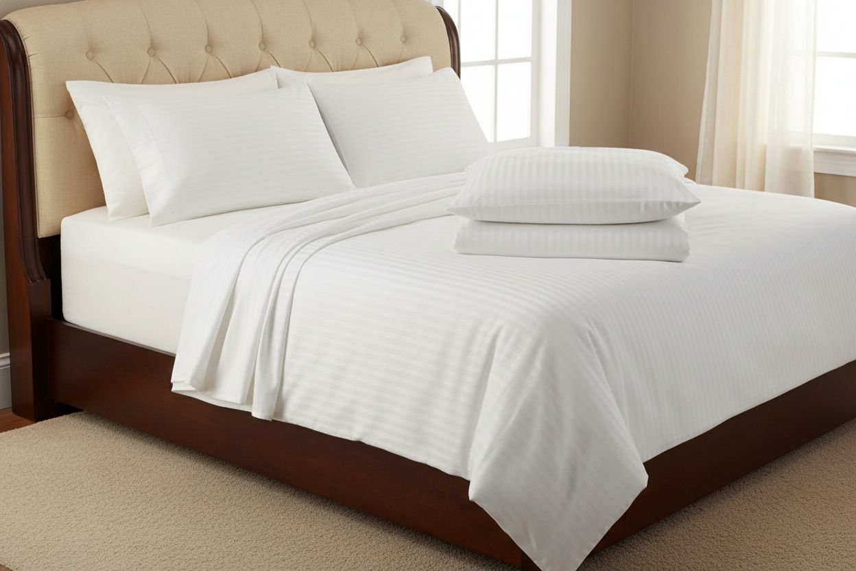 The Cloudline Collection- Hotel quality 100% Cotton flat sheet, duvet cover and pillow cases