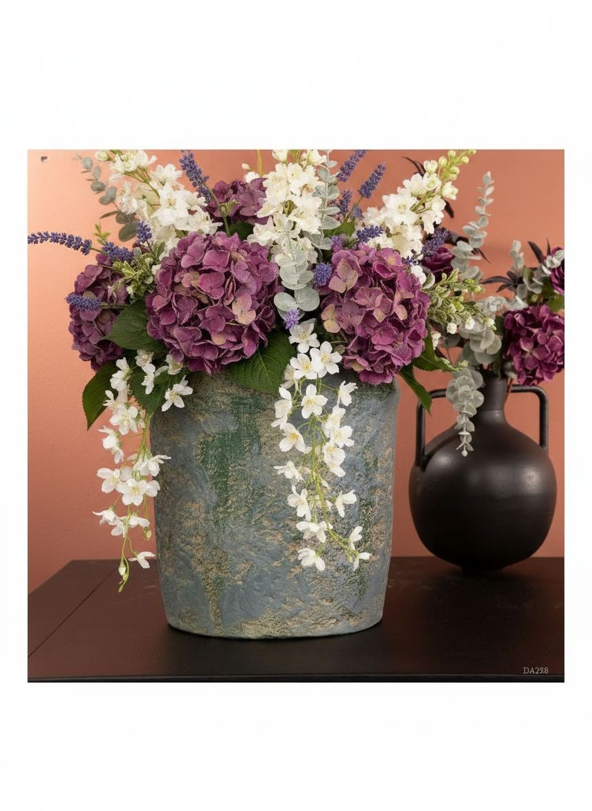Large Grey-Blue Patina Pot