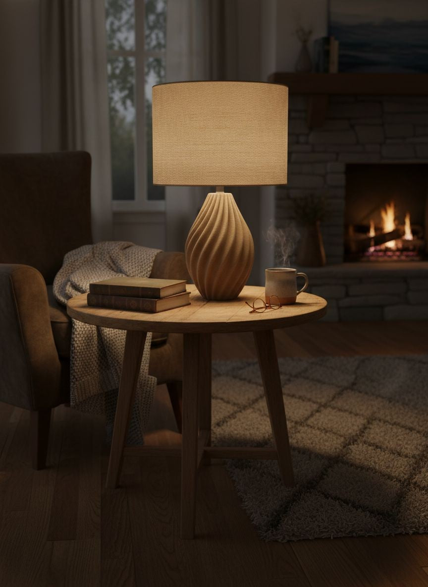 Coquile Lamp With Round Lampshade