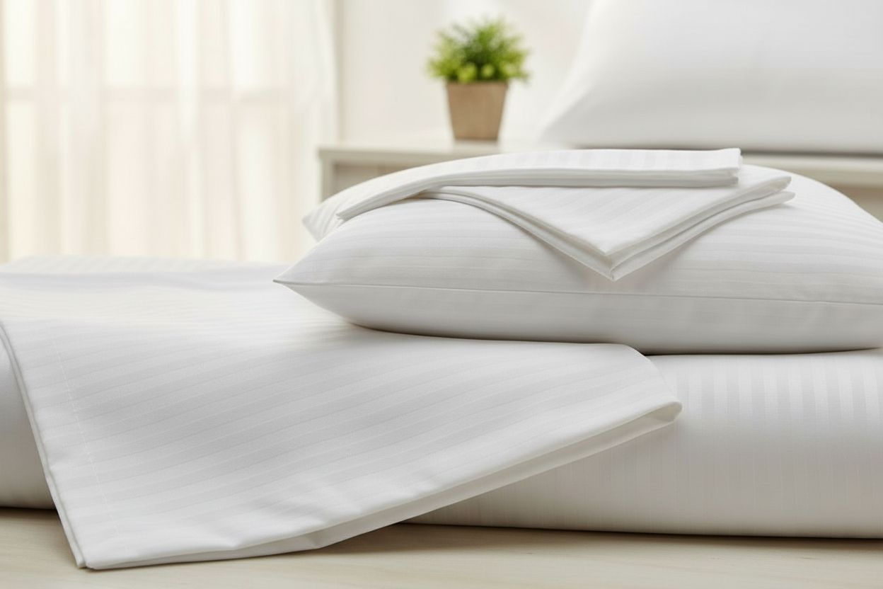 The Cloudline Collection- Hotel quality 100% Cotton flat sheet, duvet cover and pillow cases