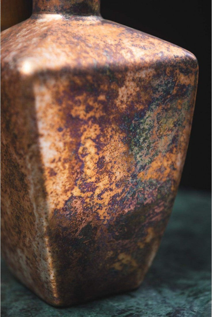 Bottle with Stopper – Silver Rust Finish