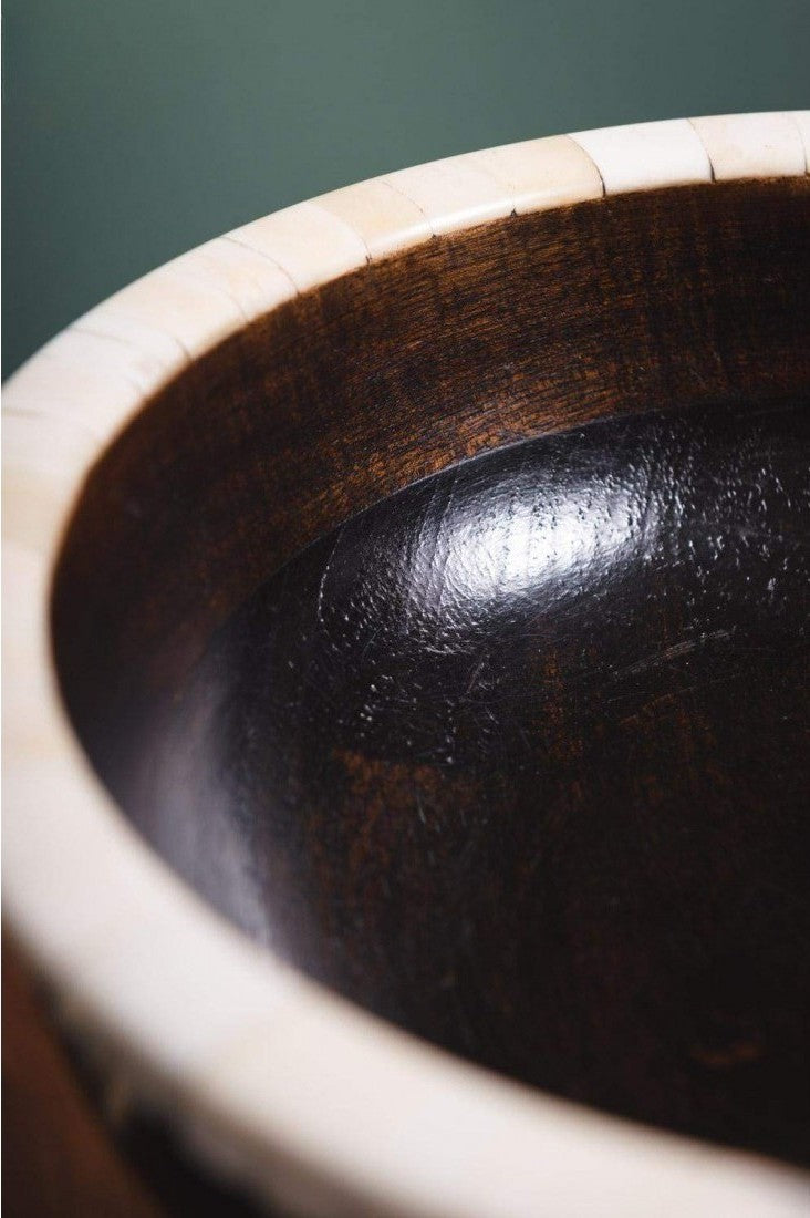 Wood and Bone Mosaic Bowl