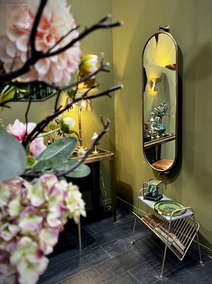 Adjustable Full Size Brass Wall Mirror