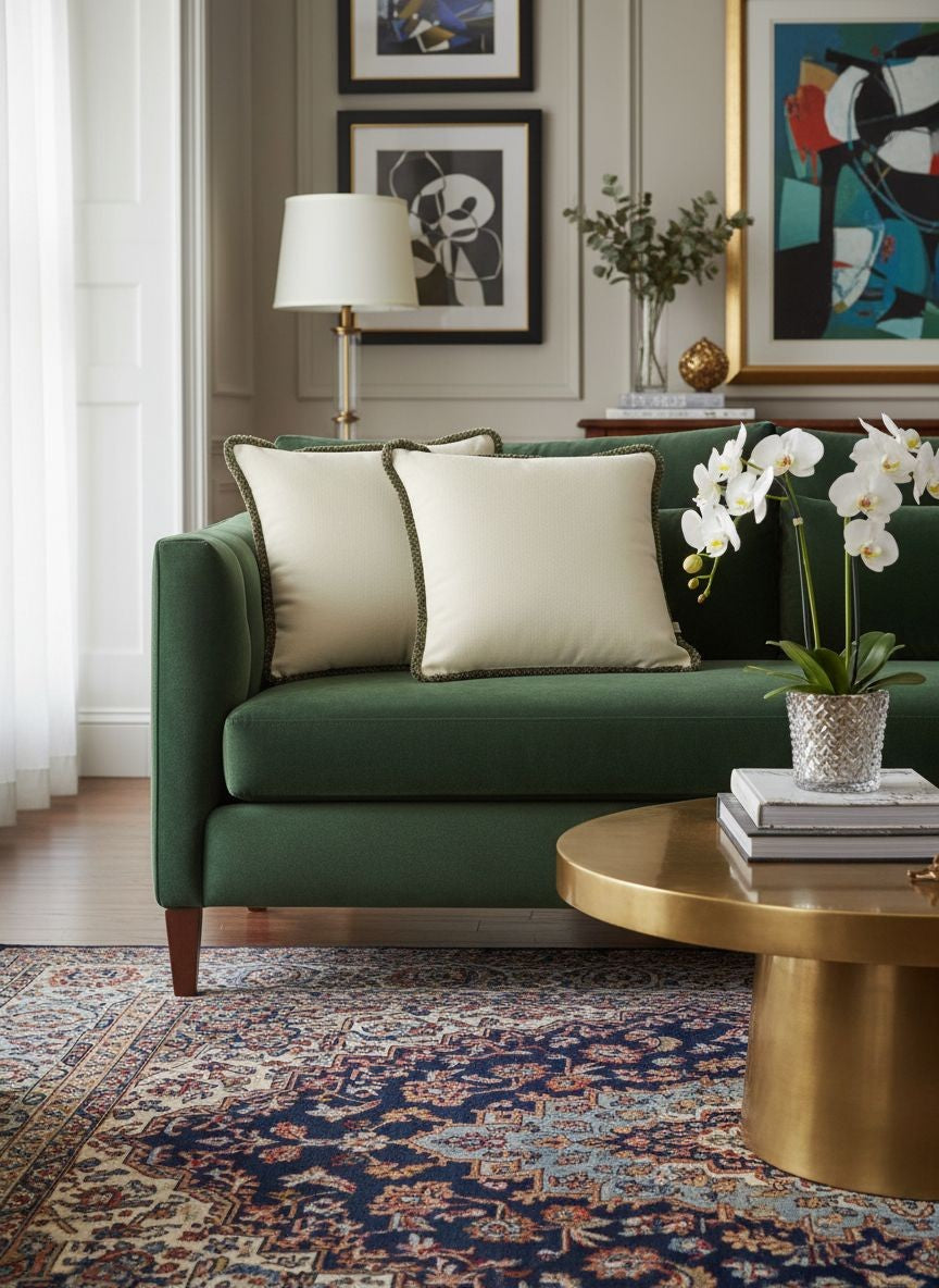 Cream Wool Cushion with Sahara fringes