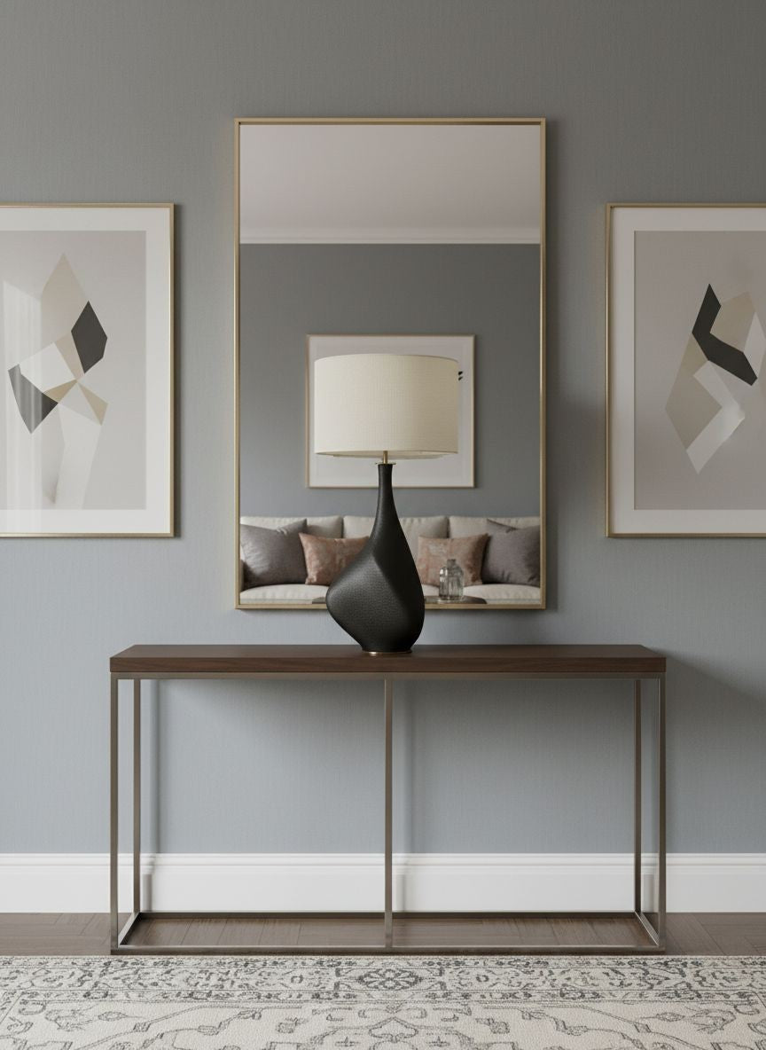 Opera Lamp with Round lampshade- Lava Matt