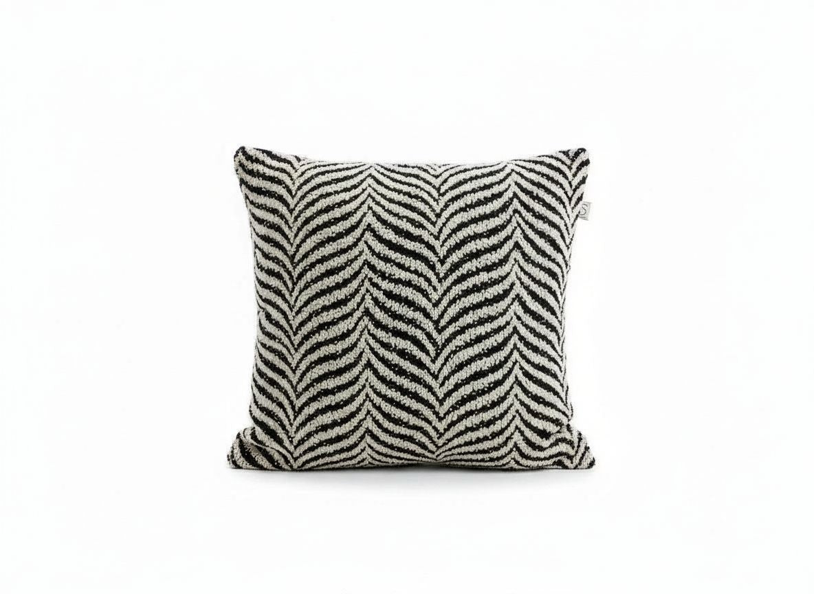 Zebra Stripe Black and White Cushion