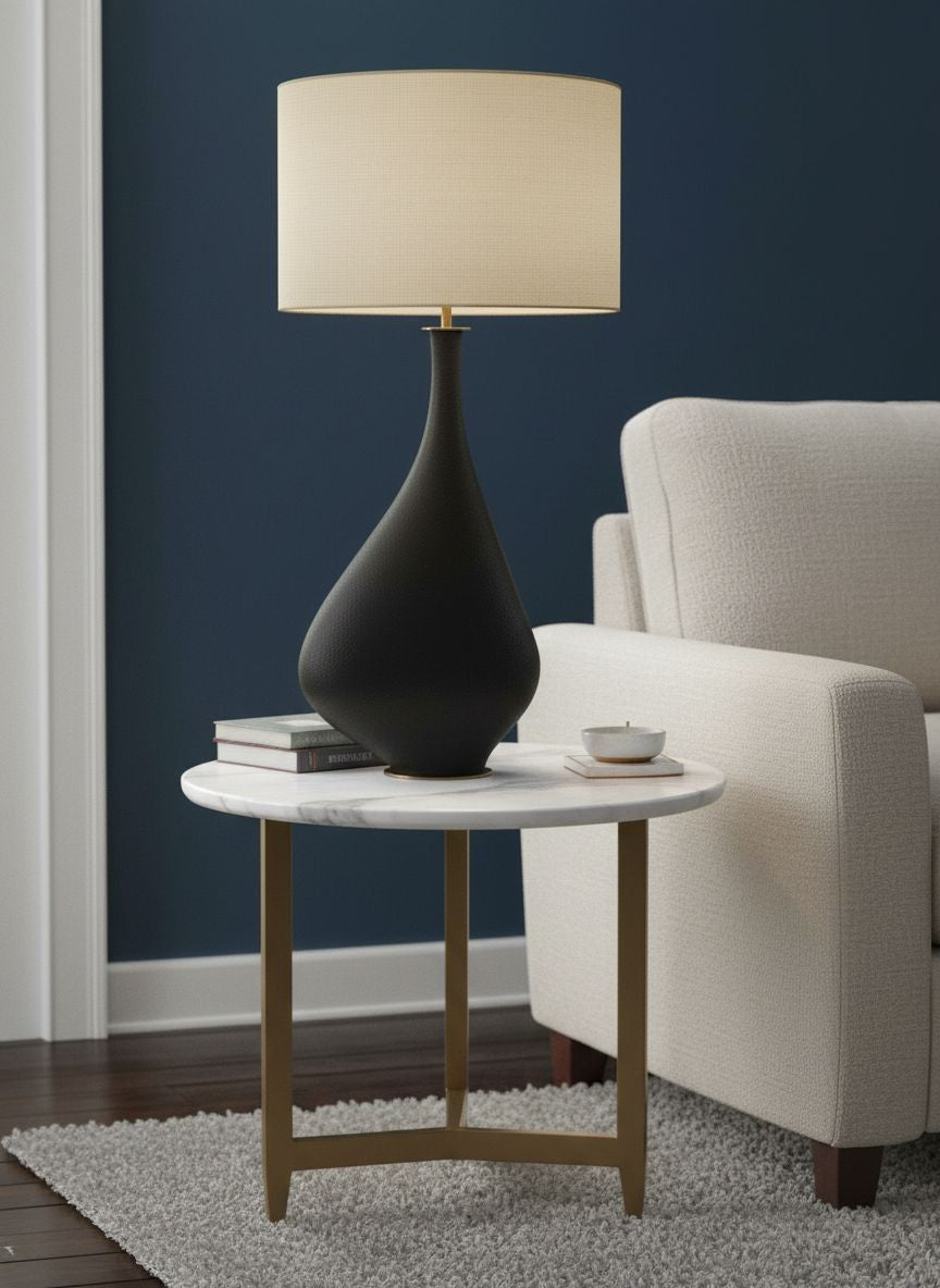 Opera Lamp with Round lampshade- Lava Matt