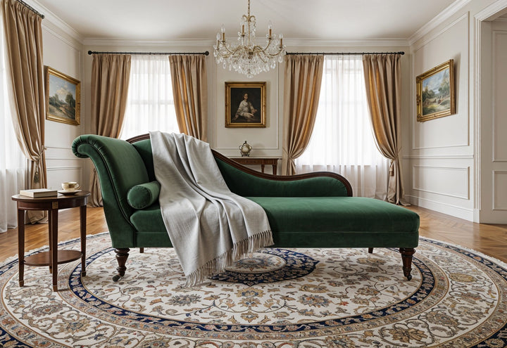 Light Grey Cashmere and Silk Throw Sofa