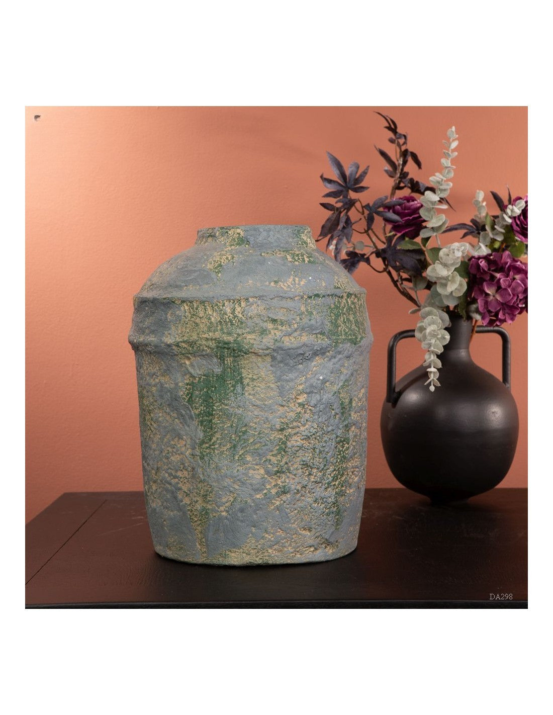 Large Grey-Blue Patina Pot
