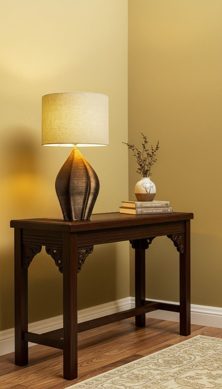 Selene Lamp with Cylindrical Lampshade