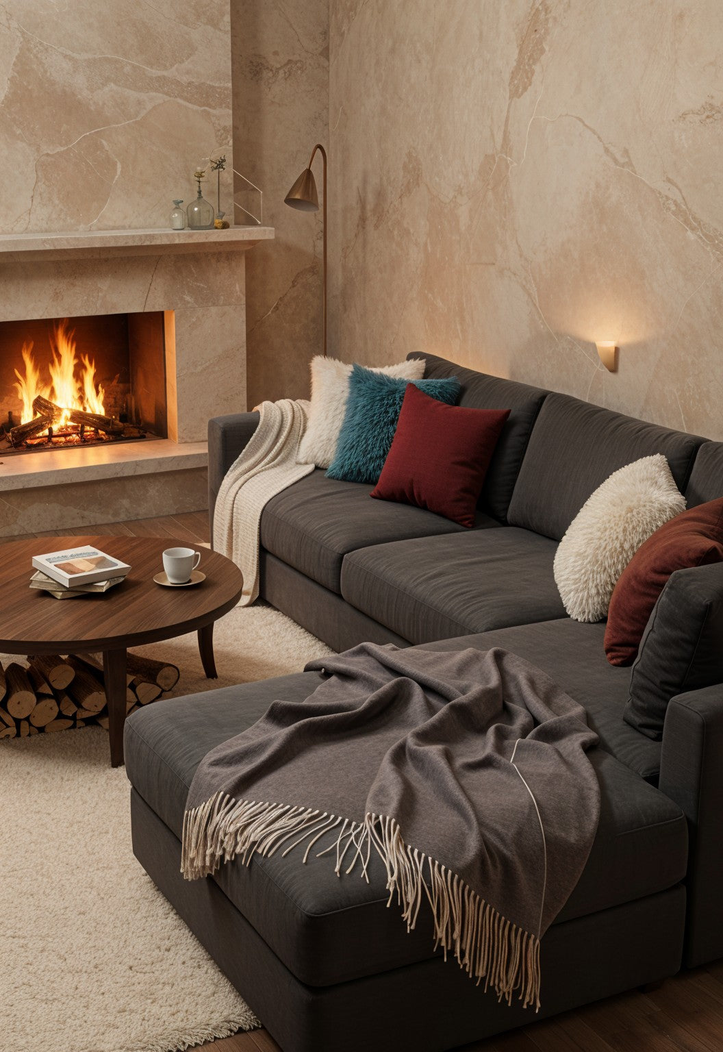 Happy wool Brown Cashmere Throw